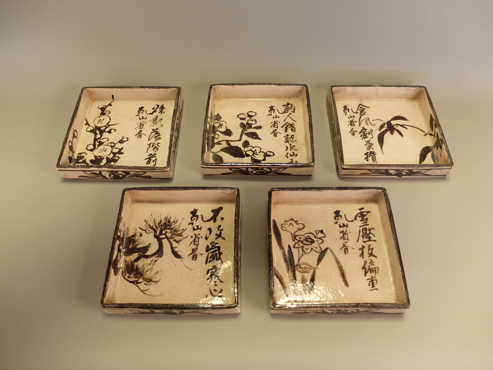 Ogata Kenzan, Square Dishes with Various Designs